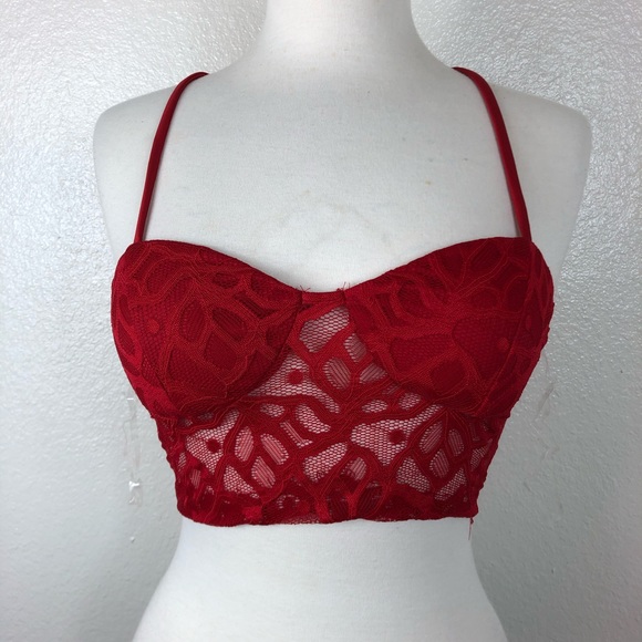 red lace bra top